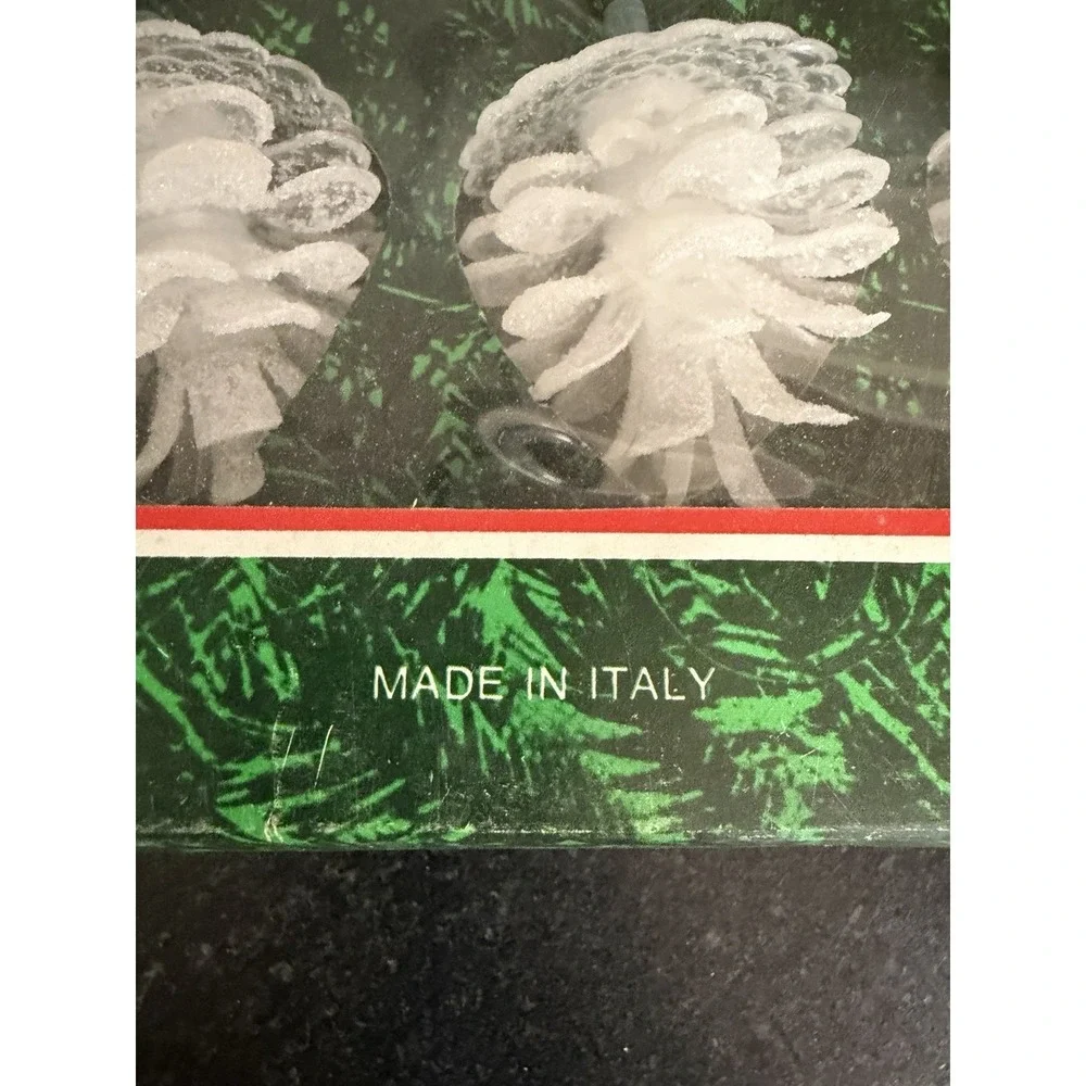 Vintage NOS Santa's World Italian Pine Cone Christmas Lights 2 Sets Tested Works